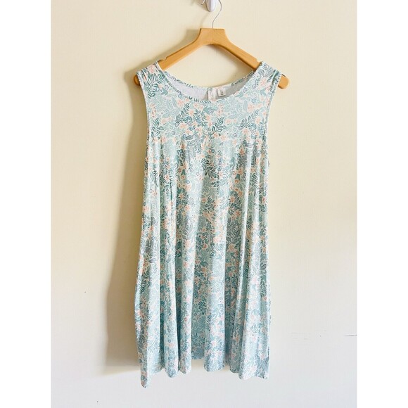 Joie Floral Swing Knit Rayon‎ Tank Pockets Comfort Stretch Dress Size 1X - Picture 1 of 4